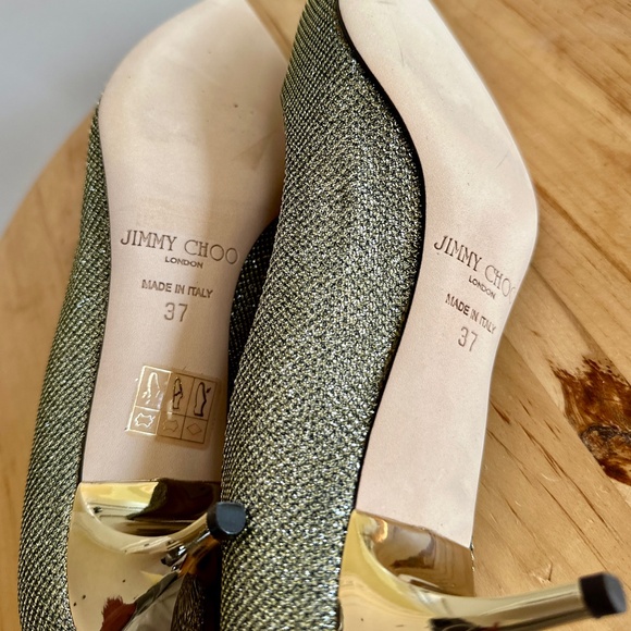 NIB Jimmy Choo Glitter Kitten Heel Pumps in Light Bronze Sz 37 BRAND NEW! - Picture 7 of 10